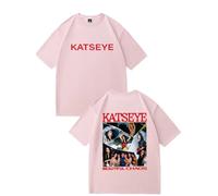 KATSEYE The Beautiful Chaos Maglietta Stampata da Uomo/da Donna retrò Maglietta Cotone Moda Maniche Corte Unisex Estate Top-Pink||m