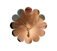 Katshdan Snake Y Lariat Collana oro cristallo serpente collana girocollo gotico serpente Y forme collane grosse Paperclip catena girocollo collo viper gioielli di Halloween per le donne