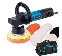Katsu 100371S - Lucidatrice orbitale a doppia azione, 850 W 150 mm, lucidatrice orbitale a tampone elettrico, 6 velocità variabili, kit per dettagli auto con set di spugna per lucidatura e borsa degli