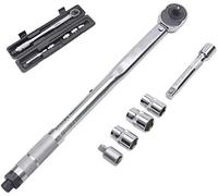 KATSU Chiave Dinamometrica 1/2" (28-210 Nm) + 3 Bussole 17, 19, 21 mm + Adattatore 1/2" a 3/8" + 125mm Prolunga, Chiave Professionale a Cricchetto Reversibile 423900