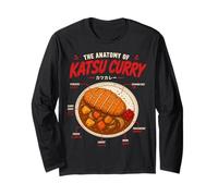 Katsu Curry Anatomia Giapponese Cibo Arte Illustrazione Maglia a Manica
