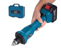 KATSU FIT BAT 21V Brushless Smerigliatrice Assiale Smerigliatrice Dritta a Batteria con 3,0 Ah Batteria e Caricabatterie, 6 mm Mandrino e 6 Velocità in Custodia