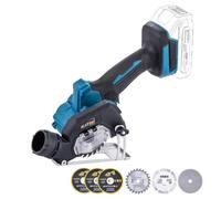 KATSU FIT-BAT Mini Smerigliatrice Angolare 3" Brushless a Batteria, Utensile da Taglio Compatto, 6 Lame Incluse, per Metallo, Legno, Piastrelle e Plastica, Senza Batteria e Caricatore