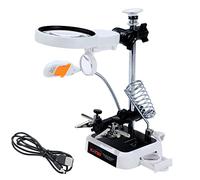 KATSU Lente d'Ingrandimento per Saldatura con LED Terze Mani d'Aiuto 3,5X 5X 8X Magnifier Dispositivi di Tenuta per Saldatura con Clip a Coccodrillo per Riparazione Gioielli Artigianali 312108