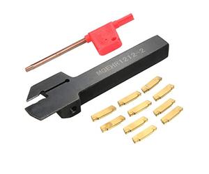 KATSU Portautensili da Taglio Tornitura per Troncatura per Tornio con Inserti Indicizzabili con 10 Inserti MGEHR1212-2 e MGMN200 Inserti 111102