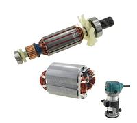 KATSU Set Motore di Ricambio per Router Trimmer (Rotore, Statore e Cuscinetto), Rame Puro, per 220V KATSU 101748 e MAKITA Fresatrice Manuale per Legno Elettrica