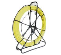 KATSU Sonda Passacavi in Fibra di Vetro 8x100M con Supporto in Acciaio e Freno, Nastro in Fibra di Vetro Estrattore a Fune, Strumento di Installazione del Cavo Elettrico in Fiberglass