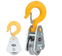 KATSU Tools 2 Ton Snatch Block, Puleggia con cuscinetto a fune metallica, Diametro massimo della fune 12 mm, per officina edile, paranco, argano, sollevamento