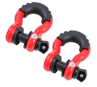KATSU Tools 2PK 3/4" D-Ring Shackle 4,75 tonnellate (9500 libbre) di capacità, da utilizzare con cinghia di traino o fune del verricello per il recupero fuoristrada 4x4, rosso