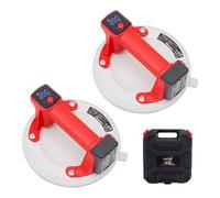 KATSU Tools 2x Ventosa Elettrica 8", Display Digitale, Auto Start Stop, Silicone Triplo, 200kg, Sollevatore Vetro Piastrelle in Valigetta Plastica