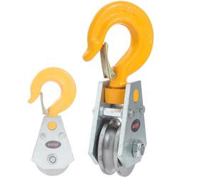KATSU Tools 3 Ton Snatch Block con 2 cuscinetti, gancio girevole e fermo, rullo di blocco della puleggia del cavo metallico per impieghi gravosi, blocco di sollevamento di trazione di carico