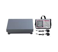 KATSU Tools Bilancia Digitale Wireless a Piattaforma 200kg, Bilancia Ricaricabile per Pacchi con Display LCD, Piattaforma in Acciaio al Carbonio 35 x 45cm, Alimentazione AC/DC, Modello 833304