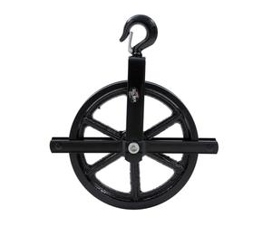 KATSU Tools Carrucola Gin 300mm, Puleggia a Cuscinetto Rinforzato con Gancio Girevole per Ponteggi, Costruzioni, Officina, Argano e Sollevamento 182129