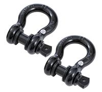KATSU Tools Grilli di traino 2PK 7/8" D-Ring Shackle 6,5 tonnellate, per cinghia di traino verricello fune 4x4 recupero veicoli fuoristrada, nero