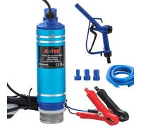 KATSU Tools Kit pompa di trasferimento olio combustibile diesel 12V 120W (MAX), pompa sommergibile portatile in lega di alluminio con pistola erogatrice e tubo flessibile da 5 m