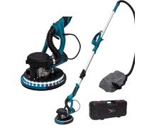 KATSU Tools Levigatrice Elettrica per Cartongesso 800W con Manico Telescopico Pieghevole, Aspirazione Automatica della Polvere, Luce LED, Velocità Variabile, Dischi Abrasivi 225mm, in Valigetta