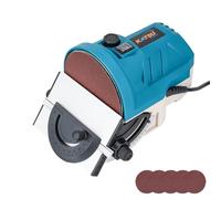 KATSU Tools Mini levigatrice a disco 140 W 125 mm - macchina levigatrice/lucidatrice elettrica legno, velocità regolabile, tavolo inclinabile alluminio, dischi inclusi