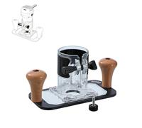 KATSU Tools Piastra di base per decespugliatore, in lega di alluminio, base in plastica per la lavorazione del legno con gomma, manico in legno, per router elettrici o senza fili