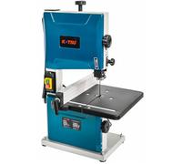 KATSU Tools Sega a nastro da banco 200 mm 350 W Sega a nastro elettrica per lavorazione del legno, tavolo da lavoro in metallo inclinabile a 45° per tagli obliqui, lama inclusa 100555