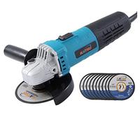 KATSU Tools - Smerigliatrice angolare elettrica da 710 W, 115 mm + 10 dischi da taglio in acciaio e pietra di marmo