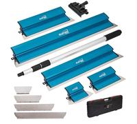 KATSU Tools Spatole per Stucco Kit, Frattazzo per Stucco in Acciaio Inox da 25+40+60+80 cm, Spatola di Finitura per Intonacare Pareti e Soffitti