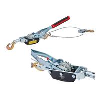 KATSU Tools Verricello a Cavo con Cricchetto Pesante, Capacità 5 Ton, Cavo in Acciaio 3.5m x 6.3mm, 3 Ganci in Acciaio, Sistema a Doppio Ingranaggio, per Rimorchi e Soccorso Veicoli 326014