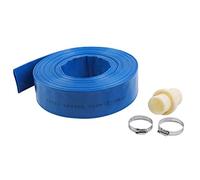 KATSU Tubo flessibile di scarico piatto 20 m x 50 mm, con 2 Clip e Connettore, per Pompe Sommerse e Altre Pompe dell'Acqua, per Laghetti Drenanti, Irrigazione del Giardino, Piscina, Blu 664465