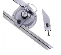 KATSU Universale Bevel Goniometro, con Lente d'ingrandimento, Misuratore di Angolo Regolabile in Acciaio Inossidabile di Precisione da 0-360 Gradi Goniometro Righello Angolare a Corsoio 401136