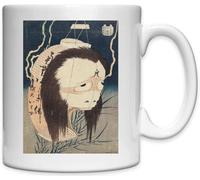 Katsushika Hokusai Ghost Ghost Painting Tazza in ceramica bianca bianca