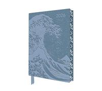 Katsushika Hokusai the Great Wave 2026 Artisan Art Vegan Leather Diary Planner - Page to View With Notes: Original Flame Tree Publishing DIN A5-Format ... künstlerisch gestalteten Buchschnitt