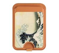 Katsushika Hokusai The Great Wave of Kanagawa - Porta carte magnetico per iPhone 16 15 14 13 Pro Max, Multicolore