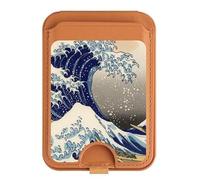 Katsushika Hokusai The Great Wave Off Kanagawa - Porta carte magnetico per iPhone 16 15 14 13 Pro Max, Multicolore