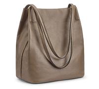 Kattee - Borsa a tracolla da donna in vera pelle, morbida con chiusura magnetica superiore, cachi., Medium