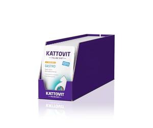 Kattovit - Cibo Umido per Gatti Gastro | Alimento Completo Dietetico per Sostenere il Sistema Gastrointestinale | Sacchetto Fresco per Gatti Adulti | 24 x 85 g di Pollo