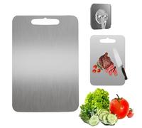 Katuchif Titanium Chopping Board,Pure Titanium Chopping Board for Kitchen,No More Microplastics,Knife-Friendly,Double Sided & Easy To Clean (L)