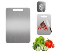 Katuchif Titanium Chopping Board,Pure Titanium Chopping Board for Kitchen,No More Microplastics,Knife-Friendly,Double Sided & Easy To Clean (S)