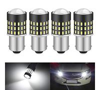 KATUR 1156 BA15S 7506 1073 1095 Lampadina a LED 3014 54 Chipset 650 Lumens per Segnale di Direzione Back Up Freno Anteriore Stop Stop Parcheggio Luci RV, Xenon Bianco (Pack of 4)