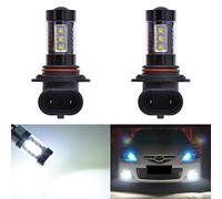 KATUR 1800LM Alta Potenza 80W 16SMD Alluminio 9006 HB4 LED Fendinebbia Indicatori di direzione Lampadine DRL DayRunning Light 12V-24V Bianco 6000K (confezione da 2)