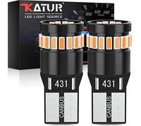 KATUR 194 LED Lampadina Ambra Gialla Super Luminosa 168 2825 W5W T10 Wedge 24-SMD 3014 Chip LED Lampadine di Ricambio Canbus Senza Errori Dome Map Door Luci Targa di Cortesia (2 Pezzi, Ambra)
