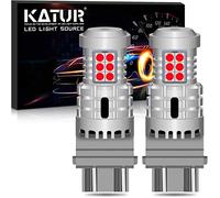 KATUR 3157 3057 T25 P27/7W Lampadine a LED Luminoso Eccellente 12pcs 3030 & 8pcs 3020 Chips CANBUS Senza errori Luci di parcheggio di Arresto della Coda del Freno di retromarcia,Rosso Brillante