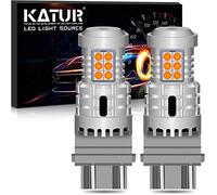 KATUR 3157 3057 T25 P27/7W Lampadine a LED Luminoso Eccellente 12pcs 3030 & 8pcs 3020 Chips CANBUS Senza errori Luci di parcheggio di Arresto della Coda del Freno di retromarcia,Giallo ambrato