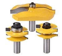 KATUR 3Pz 1/2 pollice guida profilata e inserti per frese a pannello in stile Set con mobile Ogee arrotondato sopra il pannello rialzato, guida per porta Ogee e frese stile Fresa in metallo duro