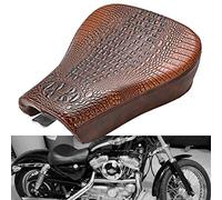 KATUR Cuscino per Sella Monoposto per Motocicletta Cuscino Sedile Pilota Anteriore Nero Cucitura per Sedile in Pelle Sintetica con Harley Sportster 72 48 1200X 1200V 2010-2015 (Crocodile Marrone)