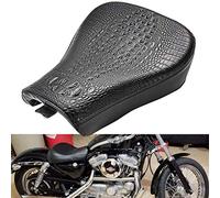 KATUR Cuscino per Sella Monoposto per Motocicletta Cuscino Sedile Pilota Anteriore Nero Cucitura per Sedile in Pelle Sintetica con Harley Sportster 72 48 1200X 1200V 2010-2015 (Coccodrillo Nero)