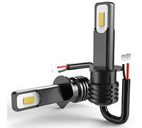 KATUR H1 LED Lampadine fendinebbia Estremamente Luminoso 2400 Lumen Max 75W LED ad Alta Potenza per Luce Diurna DRL o fendinebbia, Xenon Bianco (H1 Bianco)