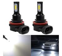 KATUR H11 LED Lampadine fendinebbia Estremamente Luminoso 2400 Lumen Max 75W H8 H9 LED ad Alta Potenza per Luce Diurna DRL o fendinebbia, Xenon Bianco (H11/H8/H9 Bianco)