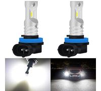 KATUR H8 H9 H11 LED Fend Light Bulb Max 80W Chip CSP ad Alta Potenza 1600 Lumens 6500K Xenon Bianco Sostituire per fendinebbia o Luce di Marcia Diurna DRL, Confezione da 2