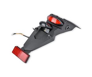 Katur - Kit luci per parafango posteriore da moto, con fanalino + stop a LED e catarifrangente, a 12 V, universale, per moto da cross e pit bike (colore fumè)