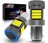 KATUR Lampadina 1157 BAY15D LED, Canbus 500% luminosità 3000LM 6000K Bianco Xeno con Ventola di Raffreddamento LED P21/5W 1157A 1157NA Luci Diurne Luci Freno Indicatori di Direzione, 2PCS