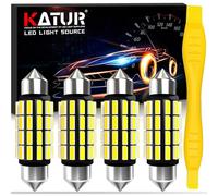 KATUR Lampadina C5W LED, 39mm 1.54'' Canbus Festone LED 12V 24V 6000K Bianco Xenon 6411 6413 6423 6461 DE3425 DE3423 Lampadine Auto Cupola Scheda Tronco Luce di Cortesia, 4pcs